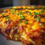 Cheesy Hamburger Hashbrown Casserole