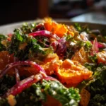 Autumn Kale Salad with Maple Balsamic Vinaigrette