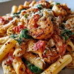 Tomato Spinach Shrimp Pasta Recipe