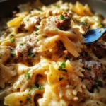 Creamy Beef Bowtie Pasta