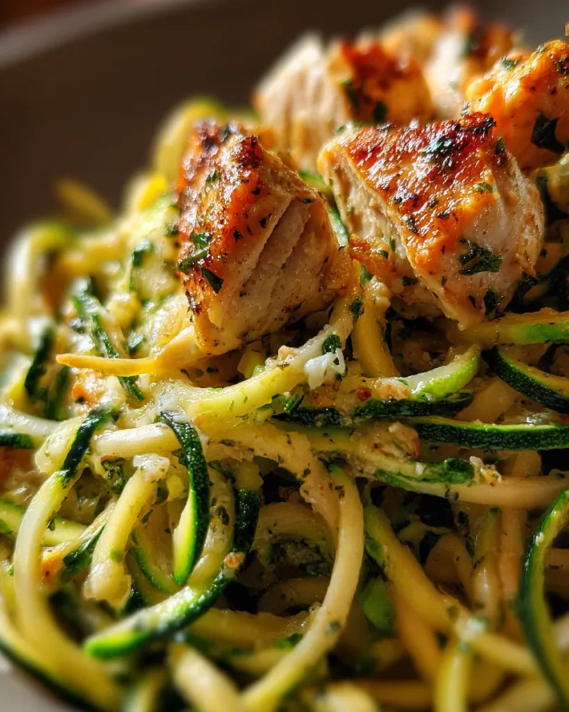 Garlic Chicken Zucchini Noodles Stir-fry