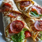 Pepperoni Pizza Caesar Wraps